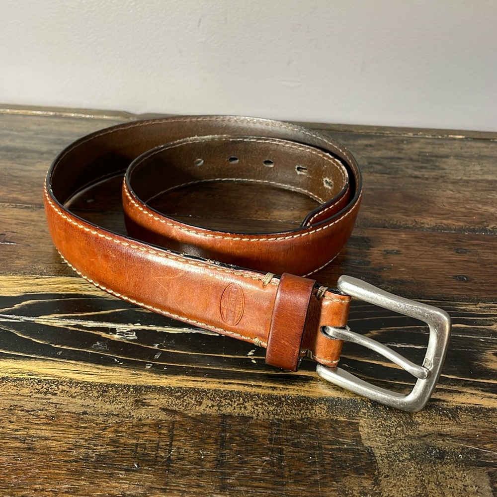 Fossil Men genuine leather mid brown belt size 34